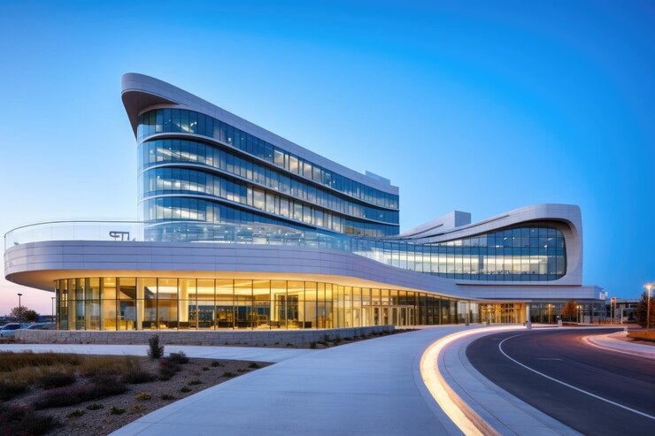 Photo modern private hospital building