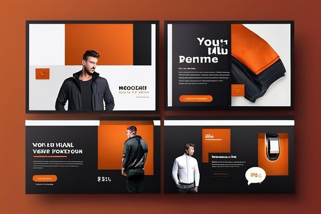 Foto moderna promozione del prodotto elegante attivo e maschile audace instagram social media post template set mockup