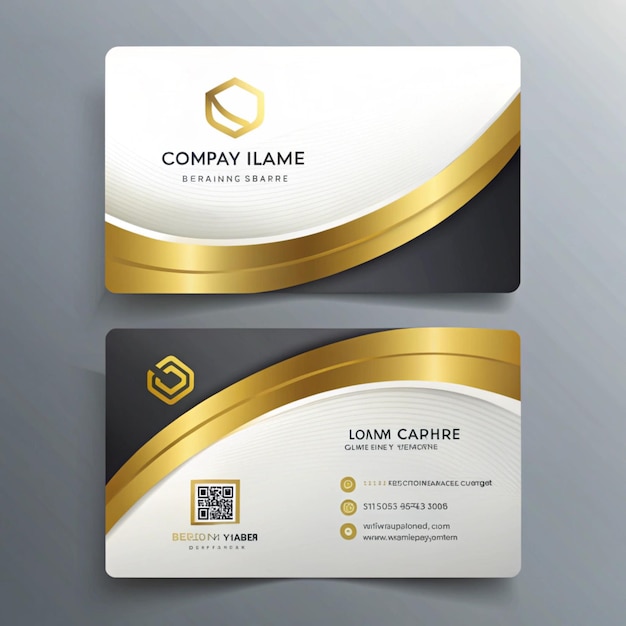 Modern Professional Creative White And Golden Business Card Design