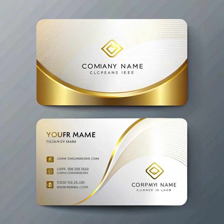 Photo modern professional creative white and golden business card design