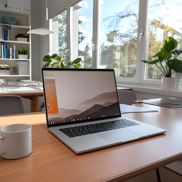 Modern and professional setting for workspace with computer technology in appartment and office