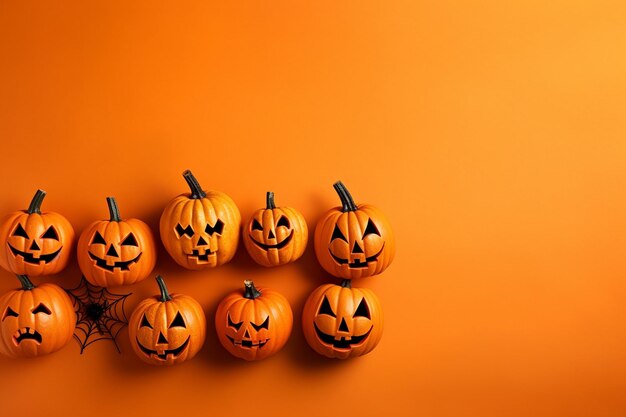 Modern pumpkins halloween background