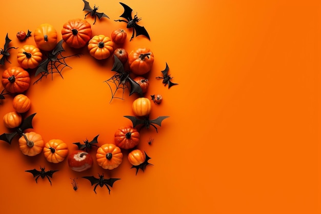 Modern pumpkins halloween background