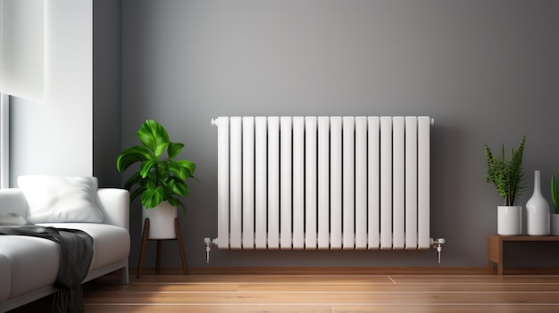 Modern radiator at home Central heating system