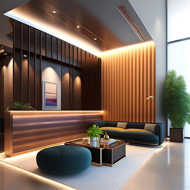 Modern reception area lobby area interior design