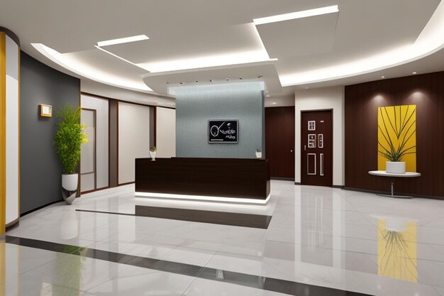 Photo modern reception area lobby area interior design