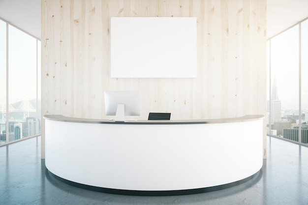 Photo modern reception desk in interior