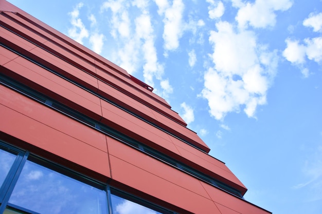 Modern red building with offices