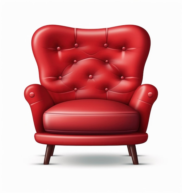 Modern red chair isolated