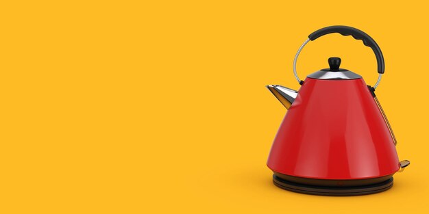 Modern Red Electric Kitchen Kettle 3d Rendering