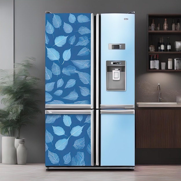 modern refrigerator with different products on light background closeupmodern refrigerator with dif