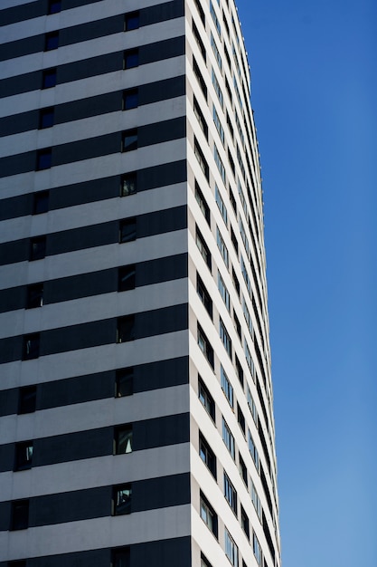 Modern residential building on the background of the blue sky. mortgage