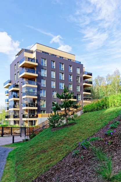 Modern residential building. And outdoor facilities.