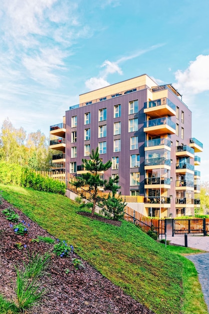 Modern residential building. And outdoor facilities.