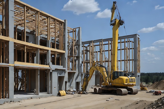 Modern residential construction building site