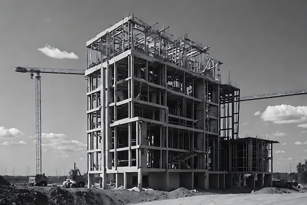 Modern residential construction building site