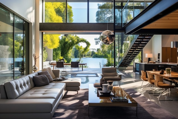 Foto modern residential luxury 3d rendering real estate foto in risoluzione hd