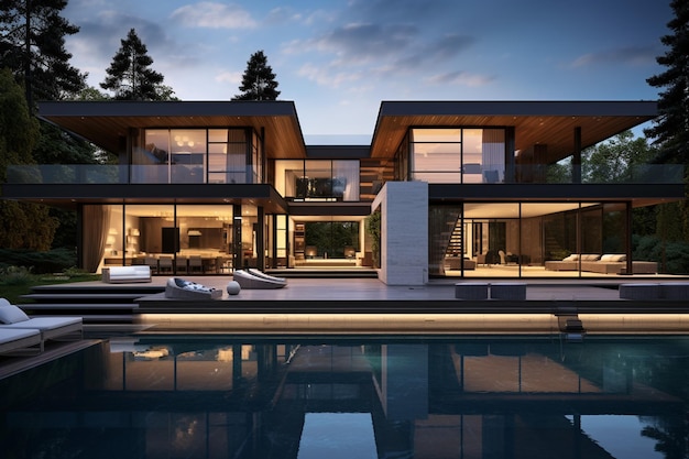 Modern Residential Luxury 3D Rendering Real Estate Photo HD Resolution