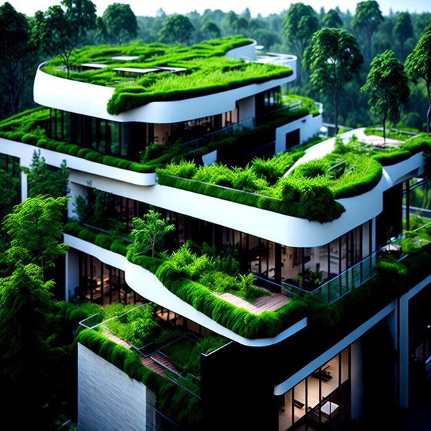 Modern residential with green