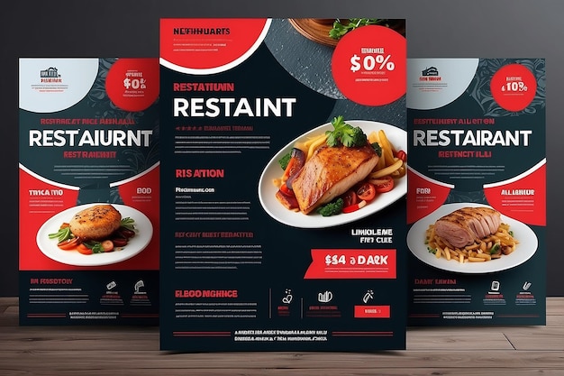 Photo modern restaurant flyer template presentation banner