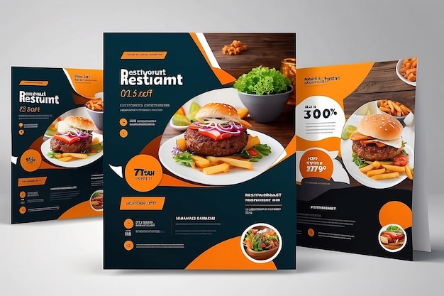 modern restaurant flyer template presentation banner