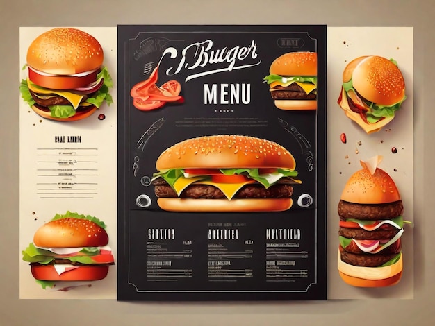 modern restaurant menu for fast food