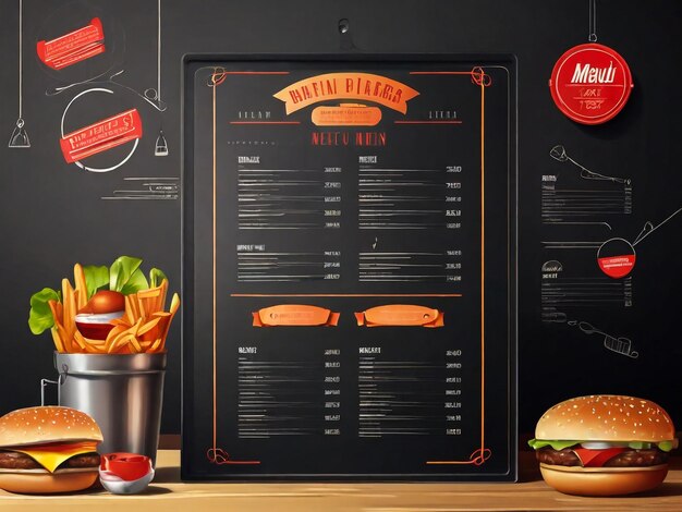 modern restaurantmenu voor fastfood