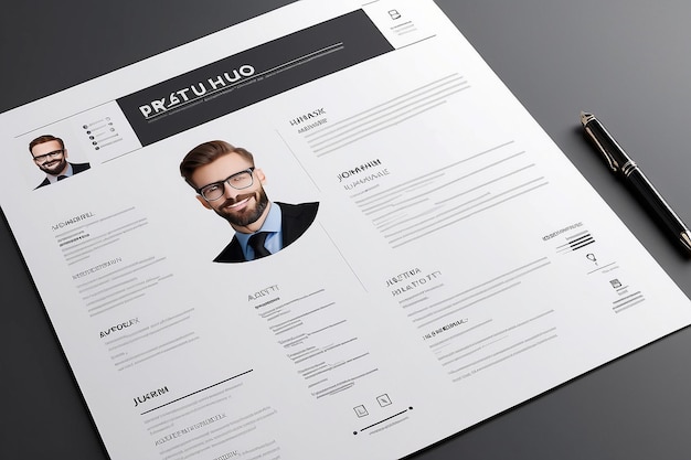 Photo modern resume template resume and cover letter layout vector template