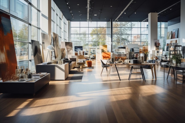 Modern Retail Showroom Interiors Generative AI