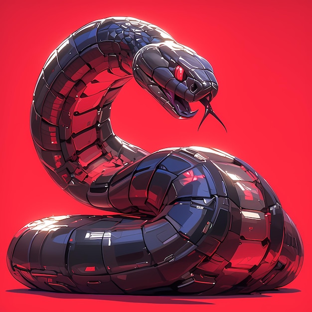 Premium Photo | Modern Robot Python Snake 3D Model