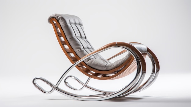 Modern Rocking Chair With Vray Tracing And Art Nouveau Curves