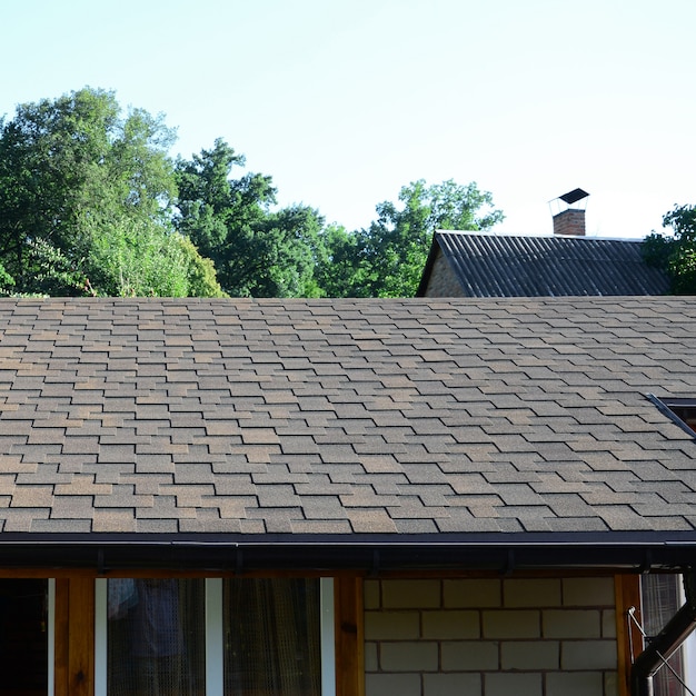 Modern roofing and decoration of chimneys.