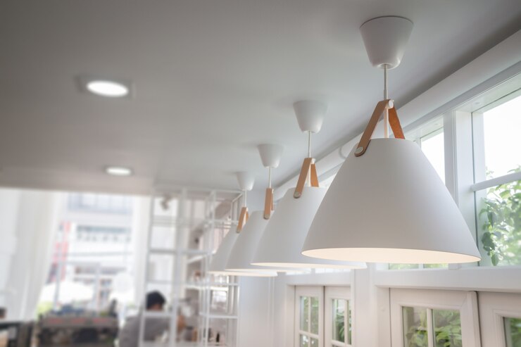 Modern Room Interior Decorated With White Lamp