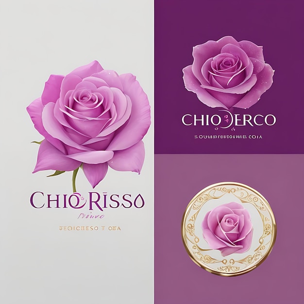 Photo modern rose logo design for cheiro de rosa perfumery