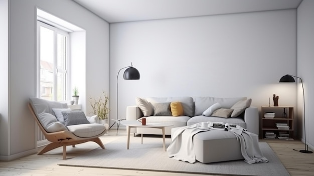 Modern scandinavian living room interior Indoors Modern Home Interior Apartment