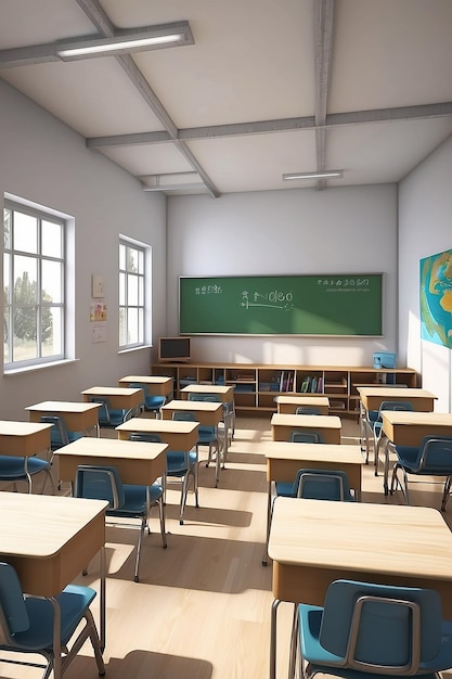 Modern school classroom