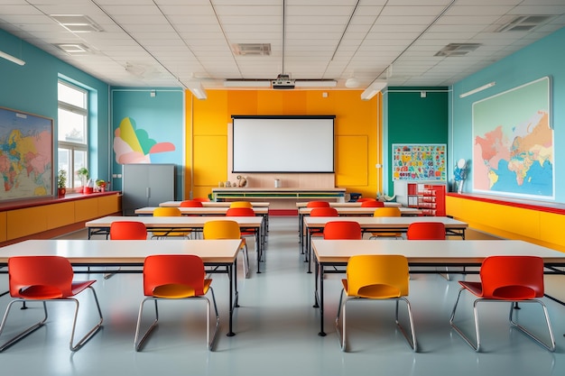 Modern school classroom