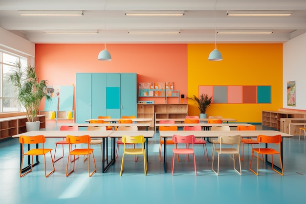 Modern school classroom