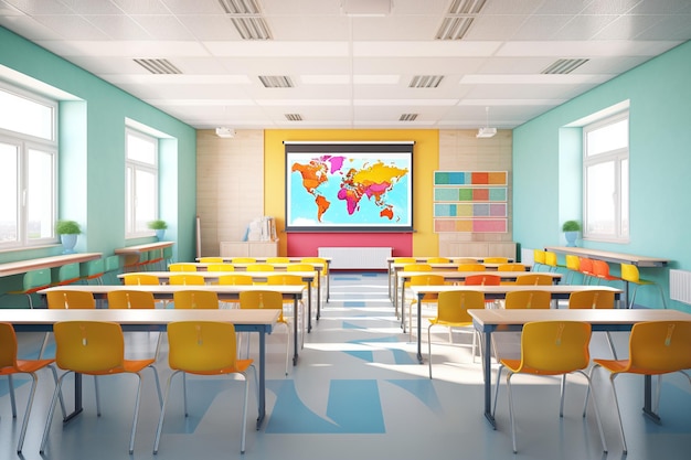 Modern school classroom