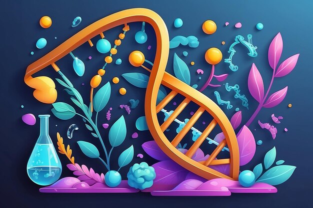 Foto moderna ricerca scientifica biochimica laboratorio microbiologia idea elemento di progettazione puzzle con elica del dna