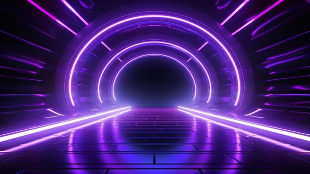 Modern scifi futuristic purple blue neon glowing la