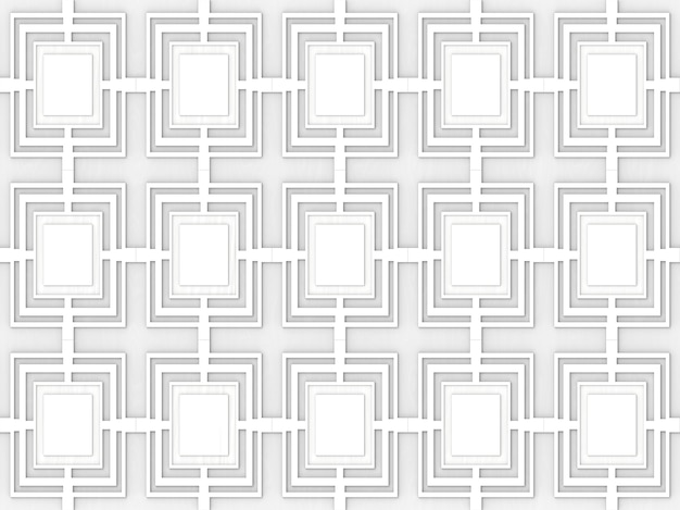 灰色の木の背景に現代的なシームレスな白い正方形のパターンのタイル。