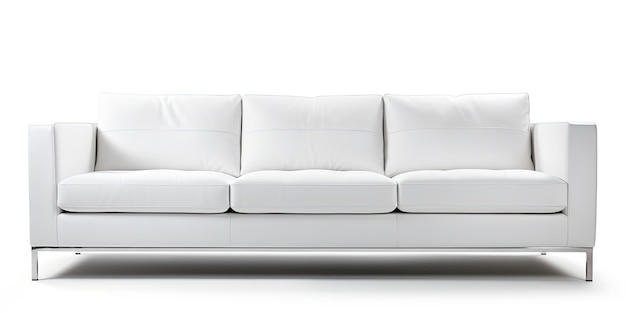 Foto divano bianco sedile moderno isolato su uno sfondo bianco visto da davanti