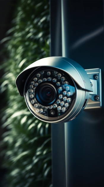 Photo modern security camera closeup view