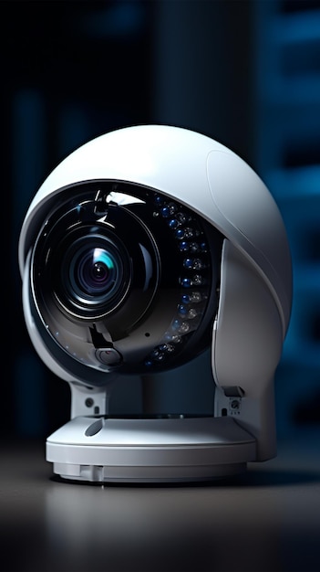 Modern security camera closeup view