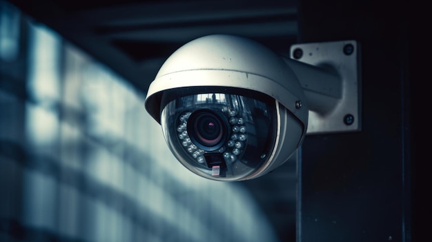 Modern security camera closeup view