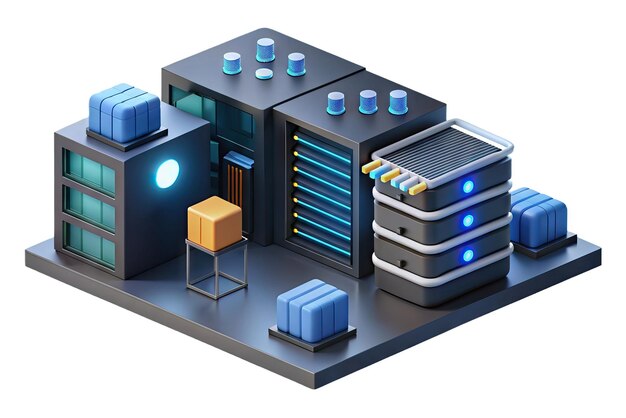 Foto modern server and data center icon