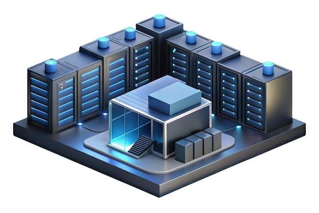 Foto modern server and data center icon