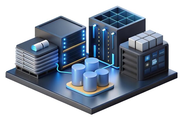 Photo modern server and data center icon