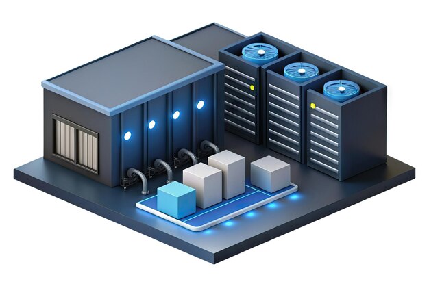 Photo modern server and data center icon